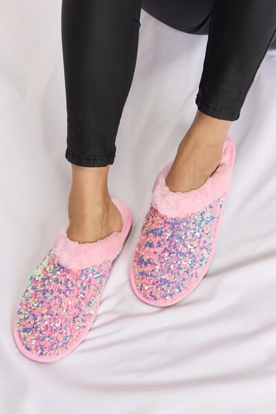 Forever Link Sequin Plush Round Toe Slippers - Deda's Closet & Things